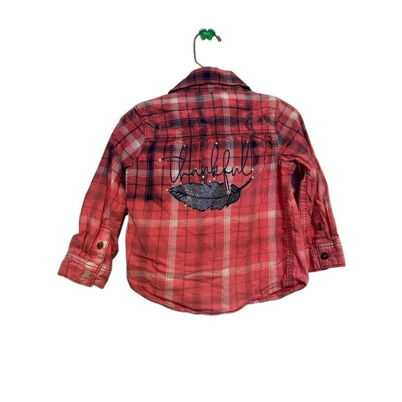 Upcycled Distressed Ombre “Thankful” Boutique Long Sleeve Size 18m - Picture 1 of 4